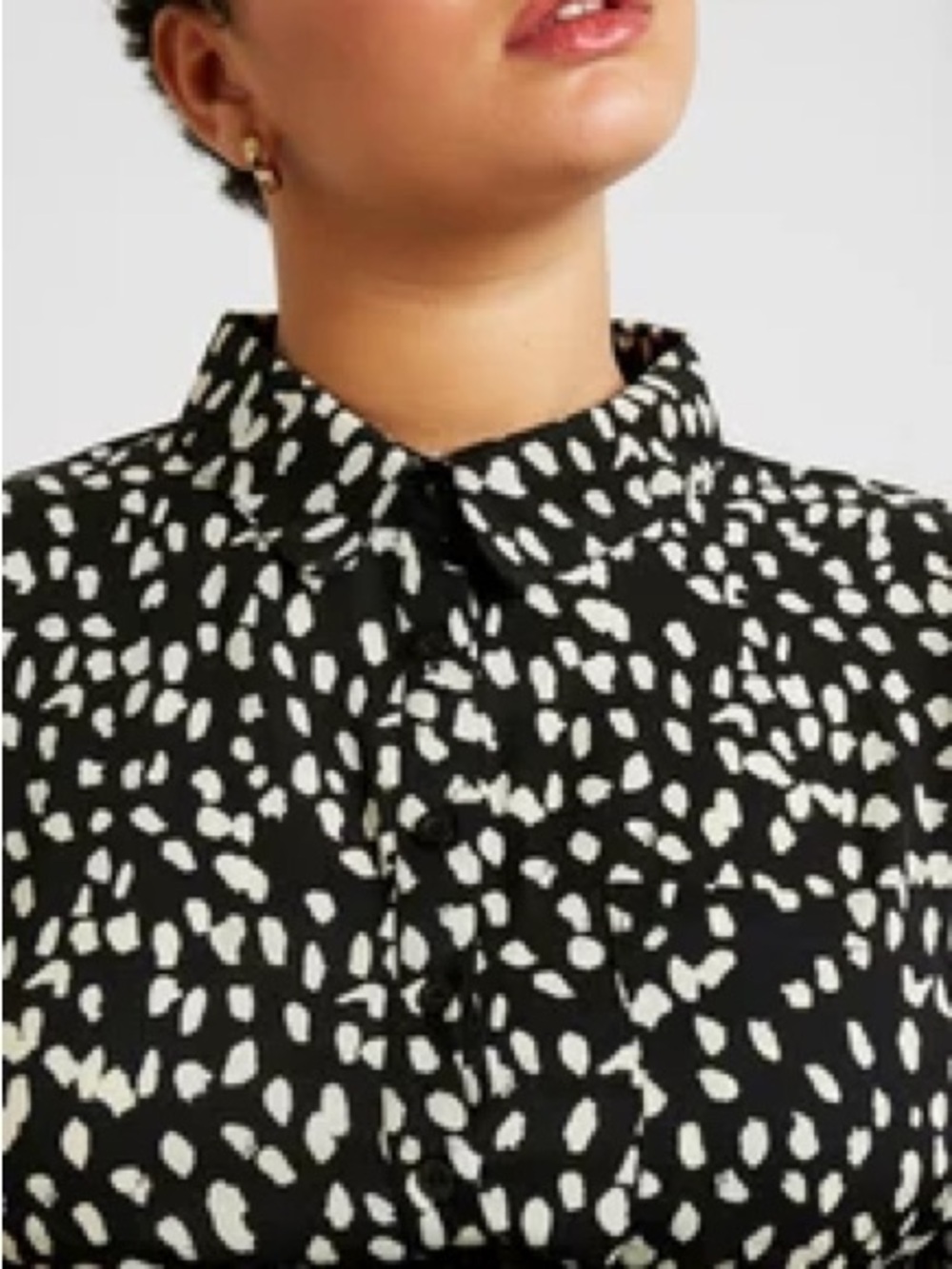 Banana Republic Black White Abstract Print Blouse XS